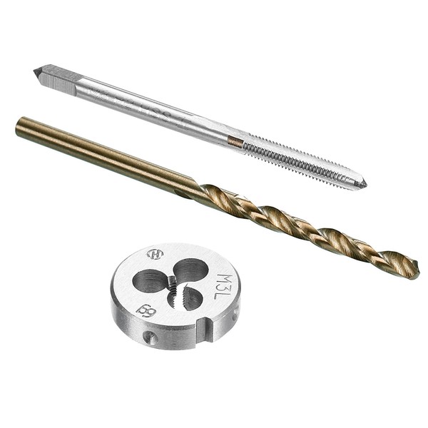 sourcing map Tap and Die and Drill Bit Set, M3