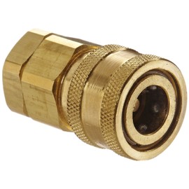 Snap-Tite BVHC4-4F Brass H-Shape Quick-Disconnect Hose Coupling, Sleeve-Lock Socket, 1/4" NPTF Female x 1/4" Coupling Size