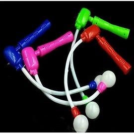 WEICO DIRECT 4 Pack Light Up Spinning Ratchet LED Ball Fiber Optic Matracas Wand Stick Flashing Show