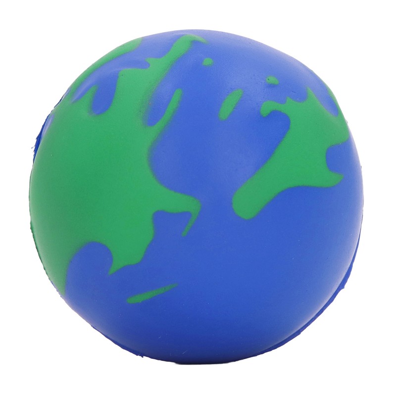 12PCS Globe Soft Ball 63mm Squeezable PU Portable Earth Stress