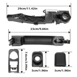 ZEALfix Sliding Exterior Door Handle Left Side with Handle Holder 806069981R 806067794R for Renault Master Vauxhall Movano