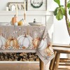 Horaldaily Fall Tablecloth 60×120 Inch Rectangular, White Orange Pumpkin Autumn