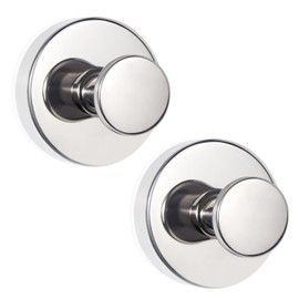 ZESLMG Suction Cup Wall Hooks for Shower, Bathroom, Kitchen, Glass Door, Mirror, Tile – Loofah, Towel, Coat, Bath Robe Adhesive Hooks for Hanging up to 22 lbs Max Never Falling Rust Proof (2, Chrome)