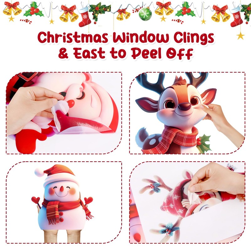 DERAYEE Christmas Window Decoration, Large Window Decoration, Snowflakes Window Decoration