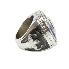 Decade Awards Fantasy Football Ring 2023 - FFL Champion Ring, FFL Championship Ring with Blue & Clear Stones (SILVER, 9)