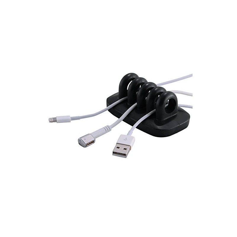 Cable Clip Holder Weighted Desktop Cord Management Fixture (Black)