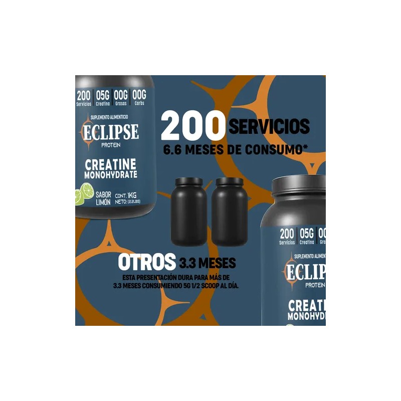Creatina Monohidratada Eclipse Protein 1kg 200 Servicios