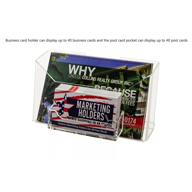 Marketing Holders Countertop or Wall Postcard Holder with Business Card