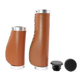 Fabulous Do Ergo Grip Cross Bike, Bicycle, 0.9 inches (22.2 mm), Handle, PU Leather, Ergo Grip, Long, Half Short, Stylish, Brown
