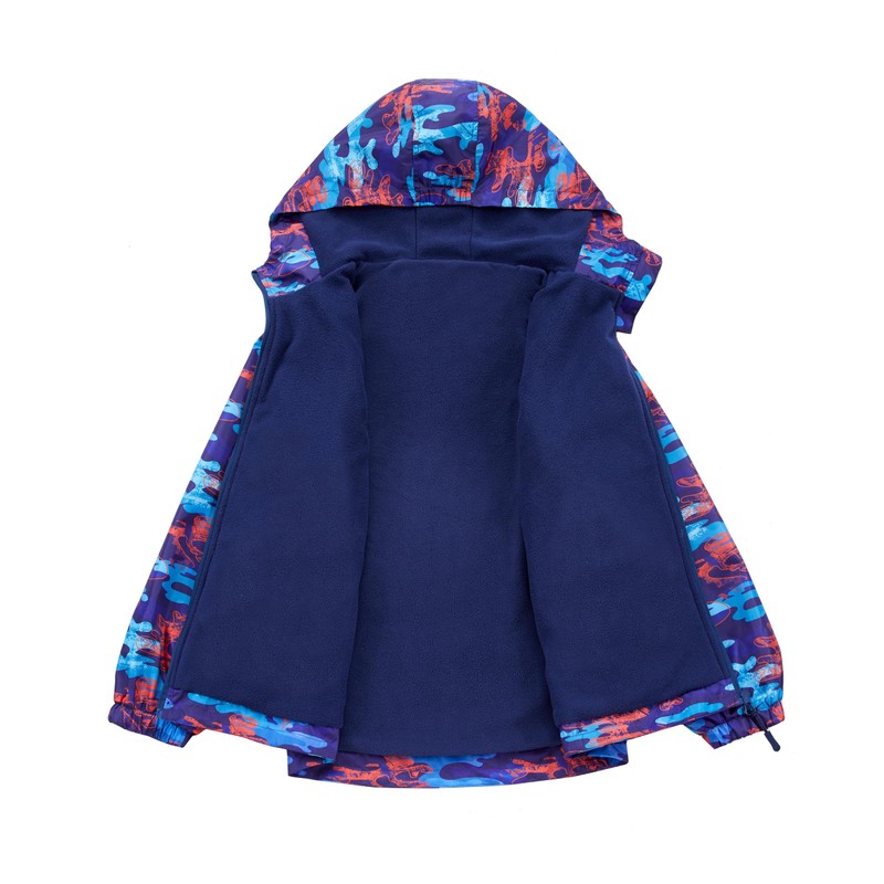 M2C Boys Rain Jacket Lightweight Hooded Fleece Lined Raincoat Camourflage