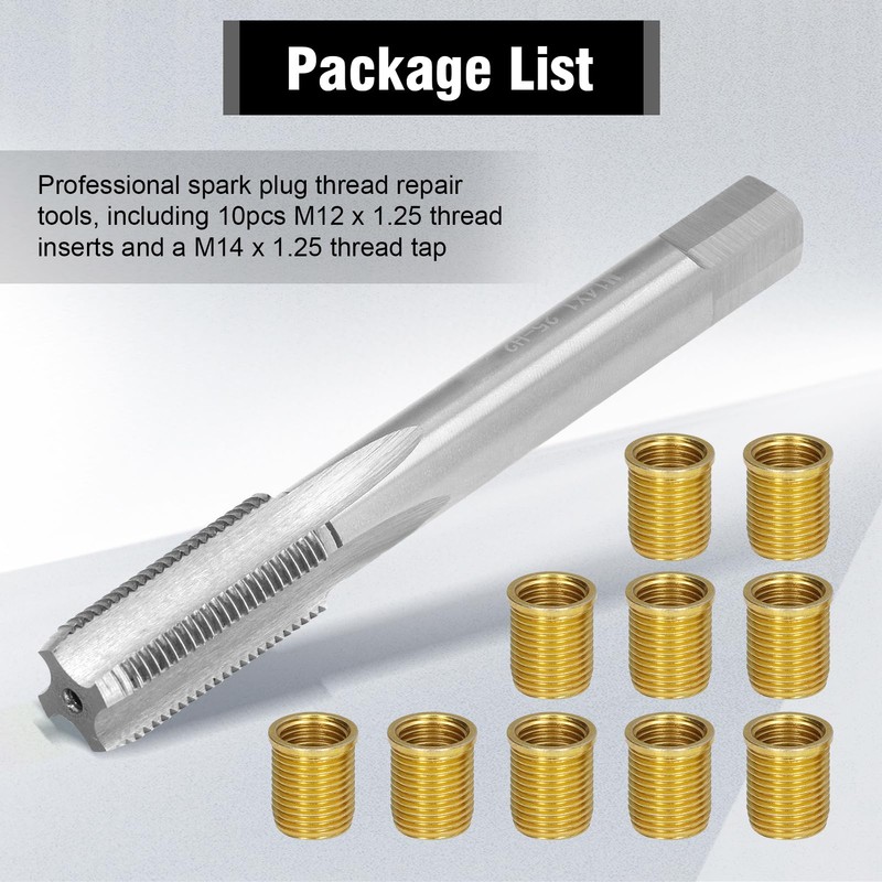 Spark Plug Thread Repair Tool, M12 x 1.25 Inserts and