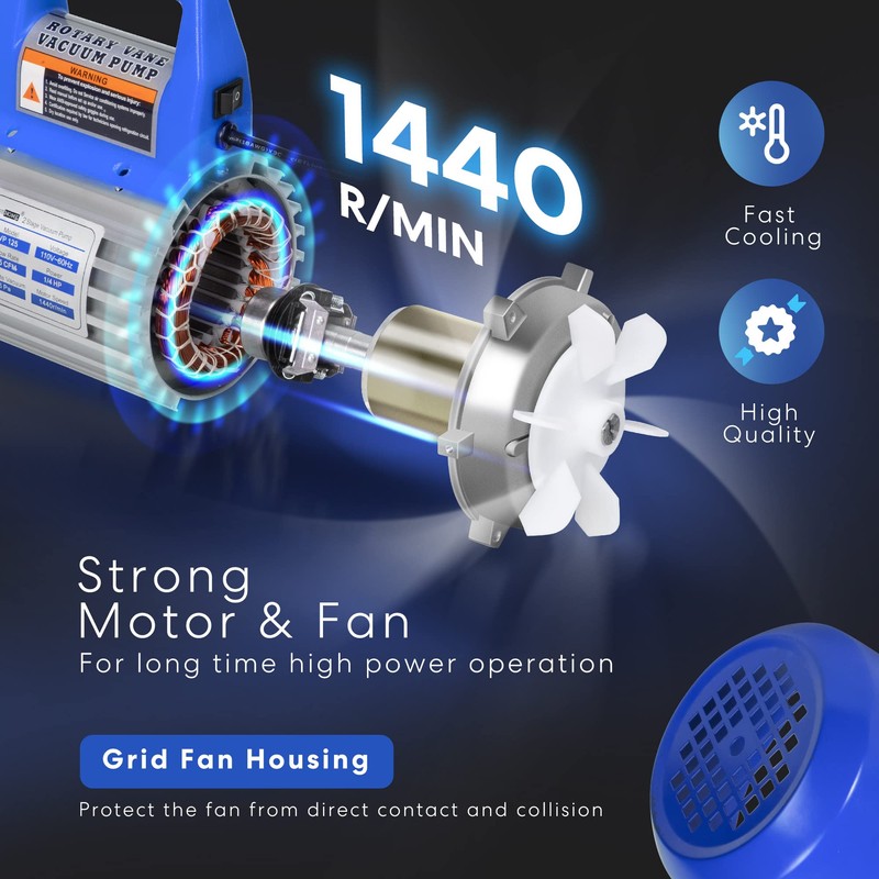 VIVOHOME 110V 1/4 HP 3.5 CFM Single Stage Rotary Vane