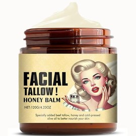 Bálsamo de sebo de res batido y miel, 120 g, humectante orgánico sin aroma para rostro y cuerpo, loción nutritiva para piel seca, bálsamo labial, cuidado de la piel, alimentado con pasto