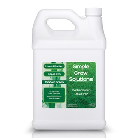 Simple Lawn Solutions - Liquid Iron Fertilizer Darker Green - Chelated Micronutrients - Concentrated Spray Booster for Turf Grass, Indoor Plants and Outdoor Garden (1 Gallon)