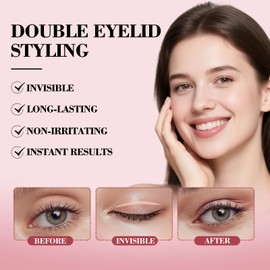 Double Eyelid Tape, Invisible Eyelid Lifter Strips, Hypoallergenic Ultra-Thin Breathable Tape for Hooded, Droopy & Monolid Eyes, Long-Lasting, Invisible Eyelid Tape for Hooded Eyes 480 Pcs
