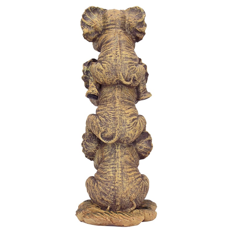Design Toscano NG33769 Hear-No, See-No, Speak-No Evil Stacked Elephants Collectible