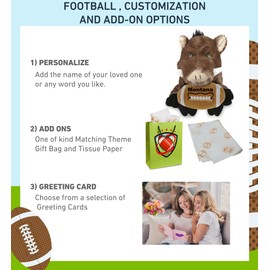DolliBu Wild Boar Stuffed Animal with Football Plush - Soft Huggable Boar, Playtime Plush Toy, Cute Wildlife Gift, Plush Doll Animal Toy for Kids and Adults with Name Personalization - 9.5 Inches