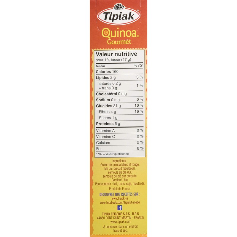 Tipiak Quinoa Gourmet, Premium Quinoa + Bulgur + Wheat, Source