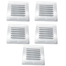 Gchee Boat Cabin Vents Air Vent Cover Ventilation Louver 4-1/2" X 5" 316 Stainless Steel Stamped Air Venting Panel Cover 5 Pack (Silver)