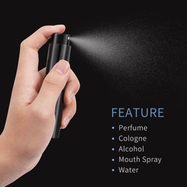 Putmhim 3Pcs 8ml Cologne Travel Bottle, Perfume Atomizer, Refillable Perfume Sprayer, Twist Up Perfume Bottle, Mini Perfume Dispenser（Black）