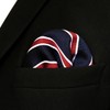 S&W SHLAX&WING Men's Striped Necktie, Blue, Red, Business, 3.5" x