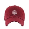 Good Vibes Only Vintage Baseball Cap Embroidered Cotton Adjustable Distressed