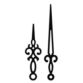 Artemio 75 and 100 mm Retro Clock Hands, Black