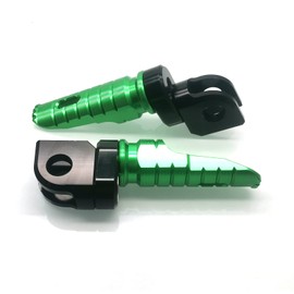 MZS Motorcycle Foot Pegs, Double Adjustable Front Rider Footpegs Footrest Rest Pedal Green Compatible with EX250 EX300 EX400 EX650 Z125 Z400 Z650 Z750 Z800 Z900 Z900RS Z1000 Z1000SX ZX6R ZX10R ZX14R