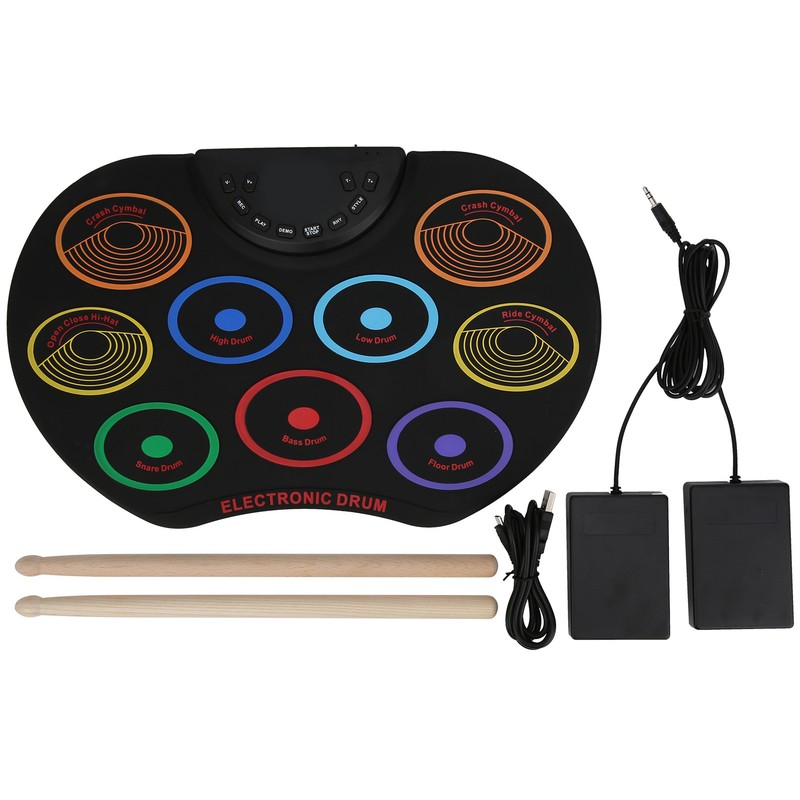Electronic Drum Pad Portable Colored Hand Rolled Adult Beginner Percussion