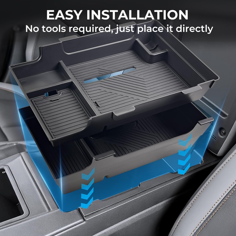 Katorn Double Layer Center Console Organizer Tray Storage Box for