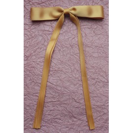 Ruwado 2 Pcs Bow Hair Clips Large Ribbon Satin Vintage Bowknot Hair Accessories for Women Girls Hair Barrettes Long Curly Thick Thin Party Hair Supplies (Gold)