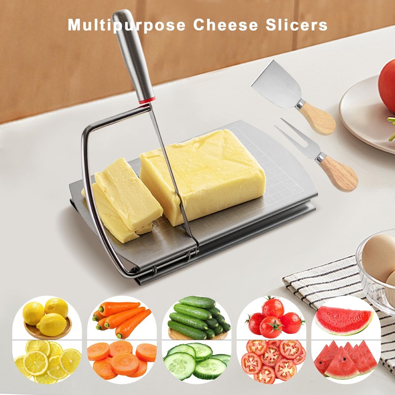 Cheese Slicer with 2 PCS Cheese Knife, Multipurpose Cheese Cutter