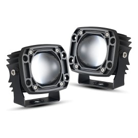 2 Faros De Lupa Doble Color Spot Luz Exploradoras Auto Moto Set-s29
