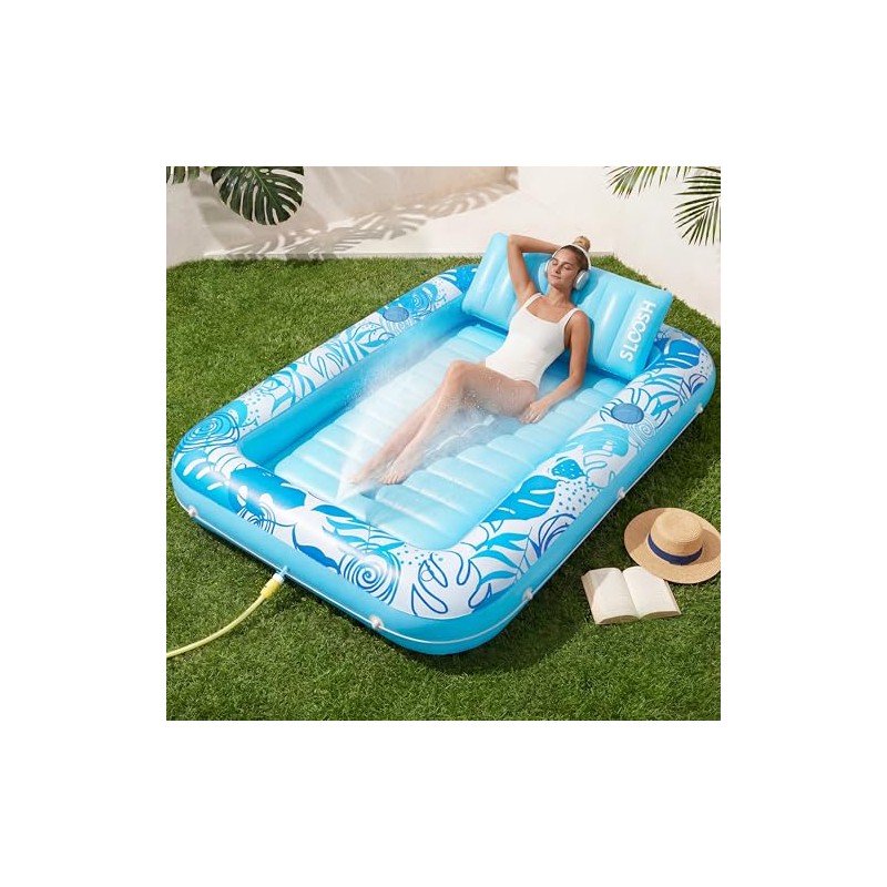 SLOOSH Misting System Inflatable Tanning Pool Lounger Float, 6 in