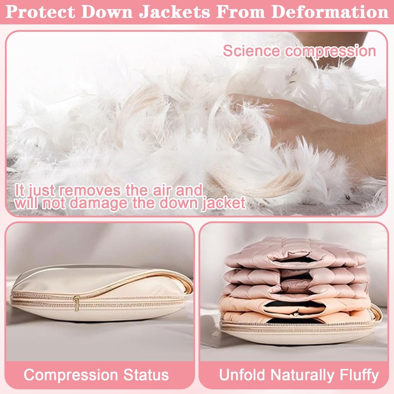 Space Saving Hanging Garment Bag with Self Compression Zipper, Clothes
