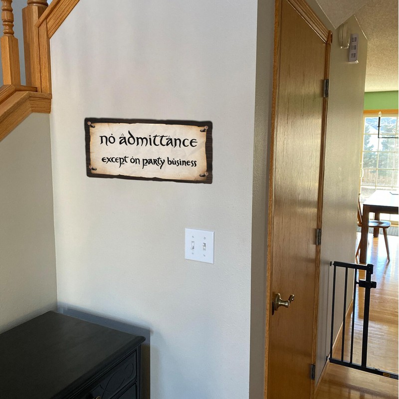 flinelife No Admittance Except on Party Business Wood Sign, 12x6,