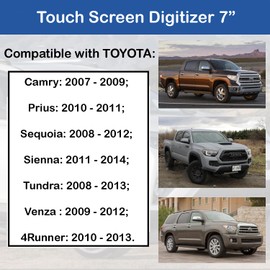 SCREENTRONICS Touch Screen Glass Digitizer 7" Compatible Replacement for Toyota Camry Prius Sequoia Sienna Tundra Venza 4Runner Radio Stereo E7022 JBL Car Radio Navigation 8-pin Part# LQ070T5GA01