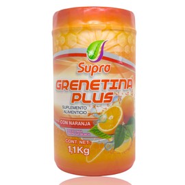 Grenetina Hidrolizada Plus Sabor Naranja 1.1 kg Supra.