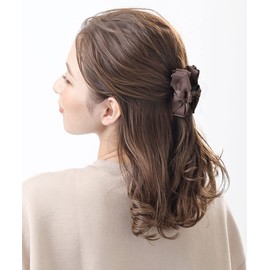 VINGTAINE VINGTAINE Grosgrain Ribbon Mini Hair Clip Hair Clip Ribbon Clip Hair Accessories H7288-BR- Brown