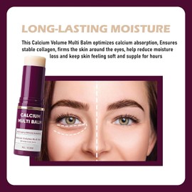 Calcio Volumen Multi-Balm, Varilla de núcleo de arrugas, colágeno coreano palo húmedo, antienvejecimiento, humedad, almendra y vitamina E para bálsamo labial, crema de ojos y cuello (3PCS)