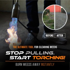 Sunlight® Propane Torch Weed Burner with 13 ft Hose, Adjustable 2,200,000 BTU Self Igniting Flamethrower, Heavy Duty Turbo Blow Torch For Garden, Wood, Melting Ice, Snow, Stumps, Grilling | Red