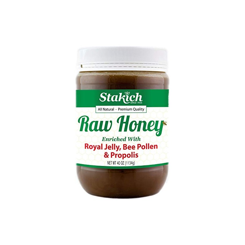Stakich Royal Jelly, Bee Pollen, Propolis Raw Honey - Pure,