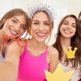 CIEHER Birthday Girl Headband Birthday Crown for Women Girls Birthday Tiara Silver Birthday Decorations