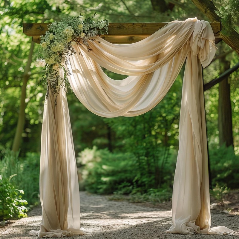 Wokceer Wedding Arch Draping Fabric 28.7" x 20FT Champagne Drapes
