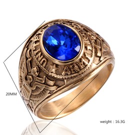 Rings for Men, Anillos para Hombre, Black Red Diamond Rings, Stainless Steel Rings Golden Blue Diamond Signet Rings for Men, Vintage Thumb Ring for Father Jewelry Gift (7, Gold Black Diamond), 7, Titanium Stainless Steel, Agate