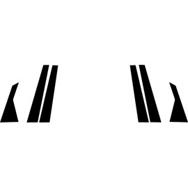 Rvinyl Pillar Post Pre Cut Window Trim Kits in Aluminum Brushed Black Compatible with Hyundai Equus 2011-2015 - Adhesive Backs