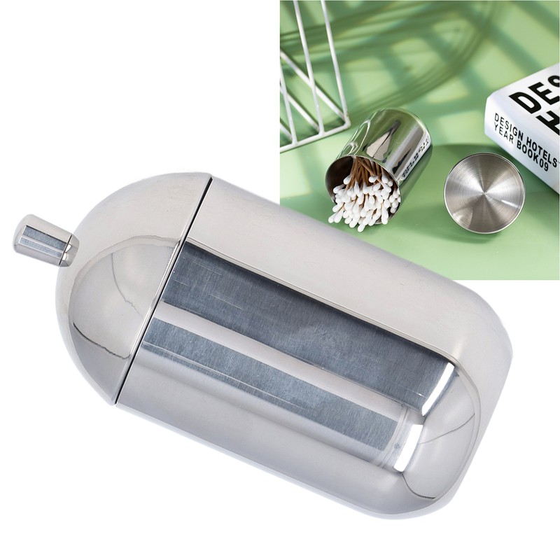 Cotton Swab Holders 304 Stainless Steel Light Luxury Dustproof Cotton