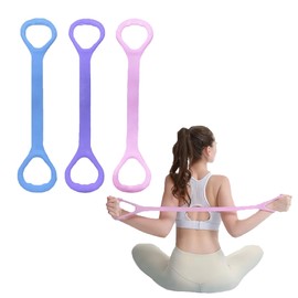 CXHL 3 Pack Figure 8 Resistance Band, Elastic Bands for Exercise, Stretching Strap, for Arm,Shoulder, Back,Leg Stretching, Pilates Equipment, Portable Home Office Elastic Ropes for Yoga, Pilates