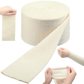 Tondiamo Cotton Tubular Stockinette Gauze Roll Tubular Arm Stocking Elastic Leg Stockinette Tubing Compression Tube Sleeve Bandage for Cast Plaster Comfort Wear Sweat Absorbent(4 Inch x 11 Yard)