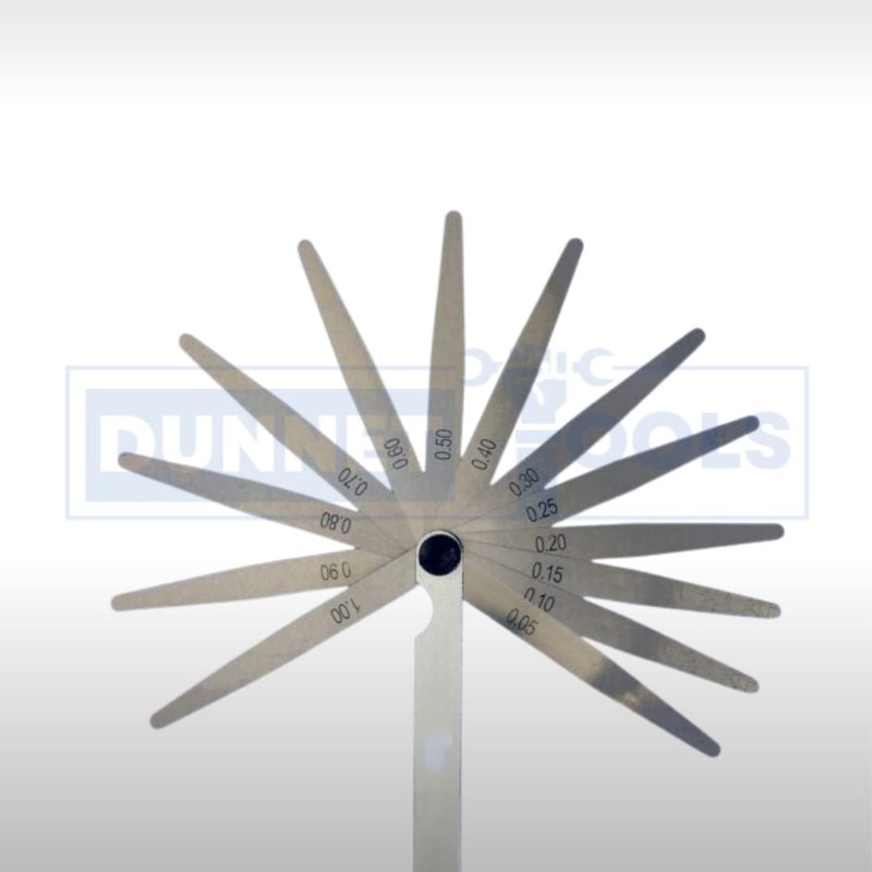 Dunnet Tools 13 Blade Feeler Gauges 0.05 To 1.0mm Spark